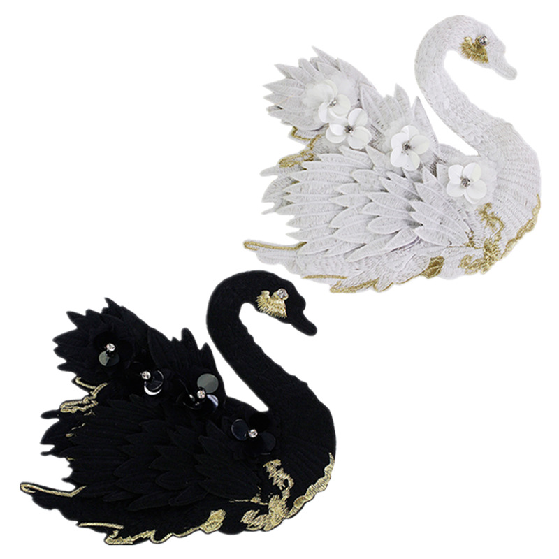 Embroidery On Black Shirt - 10 adet/grup Dikişli Büyük Payet Nakış
