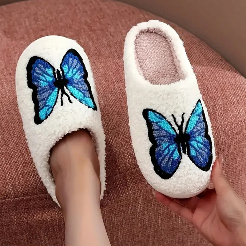 Embroidery Yes - SHAJI Unisex Tüylü Pamuklu Terlikler, Sevimli