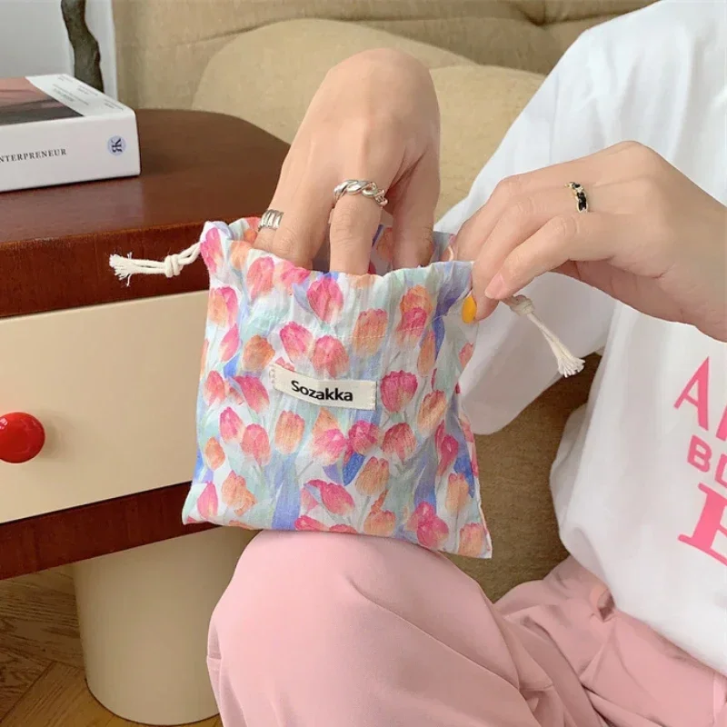 Embroidery Wallet - Japon Çiçek İpli bozuk para cüzdanı
