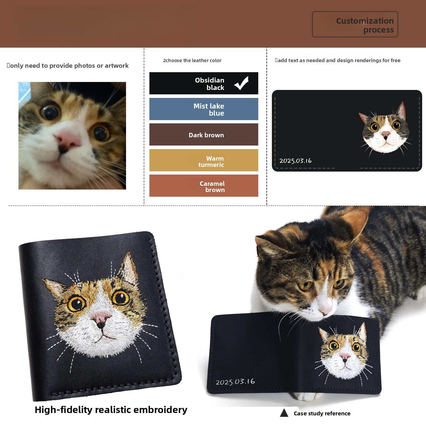 Özel Hakiki Deri Cüzdan Fotoğr - Embroidery Wallet incelemesi ve fiyatı