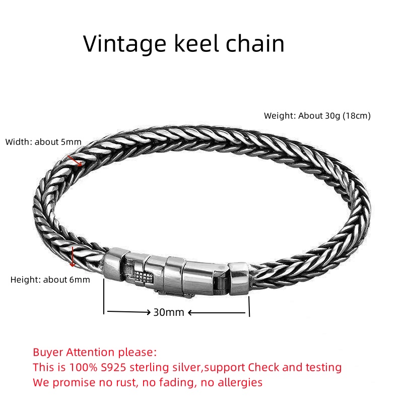 S925 gümüş basit otoriter 6mm  - Embroidery Bracelet incelemesi ve fiyatı